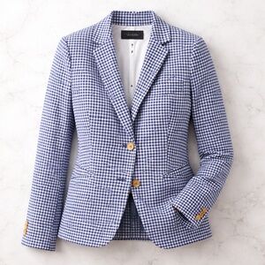 Talbots Blue and White Checkered Blazer